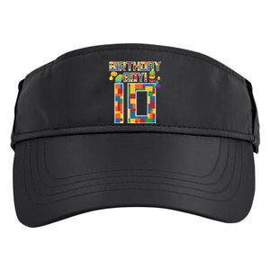 Cute 10th Birthday Gift 10 Years Old Block Building Adult Drive Performance Visor