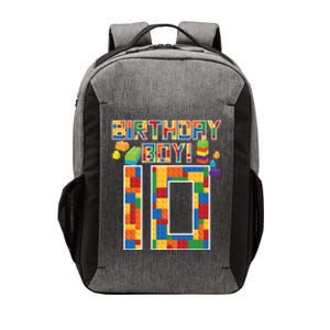 Cute 10th Birthday Gift 10 Years Old Block Building Vector Backpack