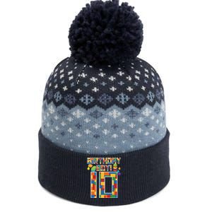 Cute 10th Birthday Gift 10 Years Old Block Building The Baniff Cuffed Pom Beanie