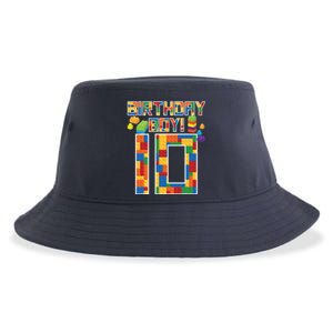 Cute 10th Birthday Gift 10 Years Old Block Building Sustainable Bucket Hat