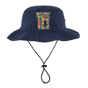 Cute 10th Birthday Gift 10 Years Old Block Building Legacy Cool Fit Booney Bucket Hat