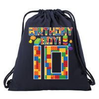 Cute 10th Birthday Gift 10 Years Old Block Building Drawstring Bag