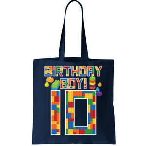 Cute 10th Birthday Gift 10 Years Old Block Building Tote Bag