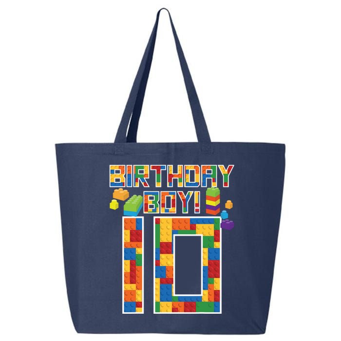 Cute 10th Birthday Gift 10 Years Old Block Building 25L Jumbo Tote