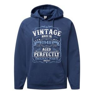 Classic 1948 Birthday Gift Performance Fleece Hoodie