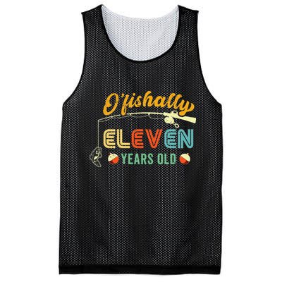 Cute 11th Birthday Fishing Fisherman Fisherwoman Mesh Reversible Basketball Jersey Tank
