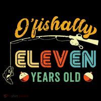 Cute 11th Birthday Fishing Fisherman Fisherwoman Kids T-Shirt