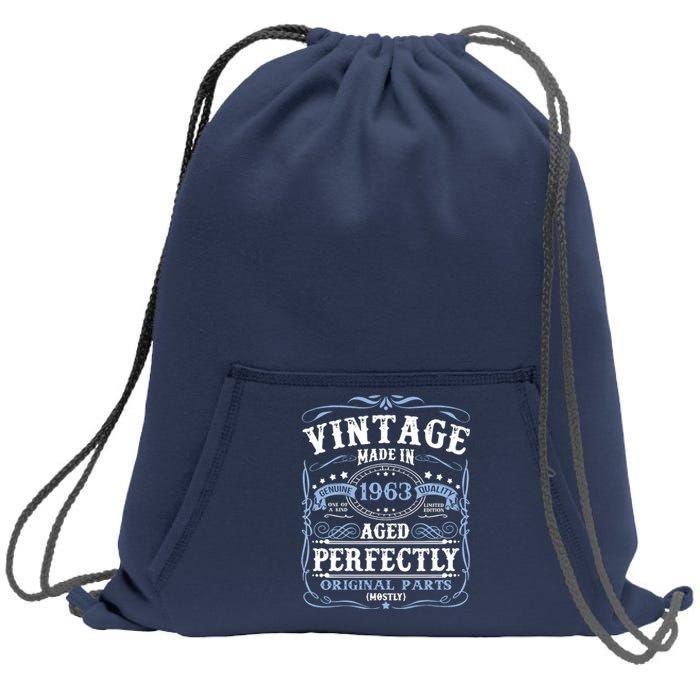 Classic 1963 Birthday Gift Sweatshirt Cinch Pack Bag