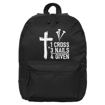 Christian 1 Cross 3 Nails 4 Given Forgiven 16 in Basic Backpack