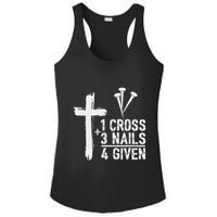 Christian 1 Cross 3 Nails 4 Given Forgiven Ladies PosiCharge Competitor Racerback Tank