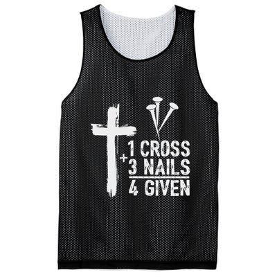Christian 1 Cross 3 Nails 4 Given Forgiven Mesh Reversible Basketball Jersey Tank