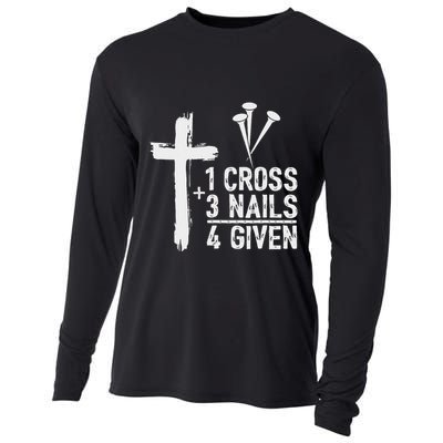 Christian 1 Cross 3 Nails 4 Given Forgiven Cooling Performance Long Sleeve Crew