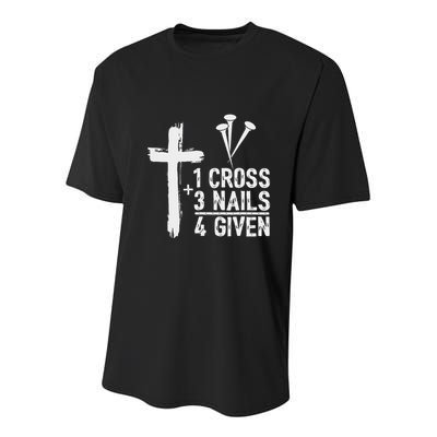 Christian 1 Cross 3 Nails 4 Given Forgiven Youth Performance Sprint T-Shirt