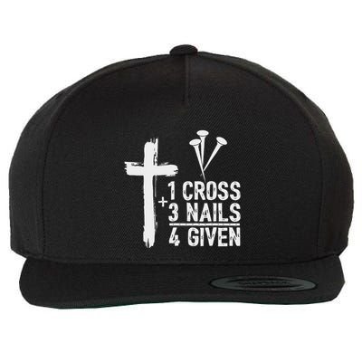 Christian 1 Cross 3 Nails 4 Given Forgiven Wool Snapback Cap
