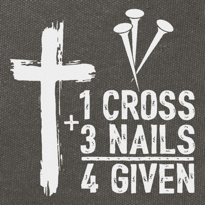 Christian 1 Cross 3 Nails 4 Given Forgiven Cotton Canvas Backpack