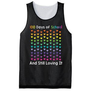 Cute 100 Days of school and still loving it Hearts 100th Day Mesh Reversible Basketball Jersey Tank