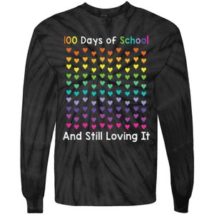 Cute 100 Days of school and still loving it Hearts 100th Day Tie-Dye Long Sleeve Shirt