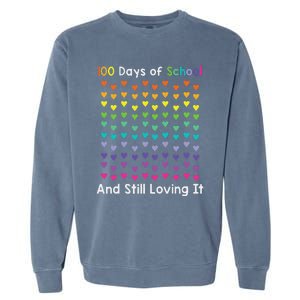 Cute 100 Days of school and still loving it Hearts 100th Day Garment-Dyed Sweatshirt