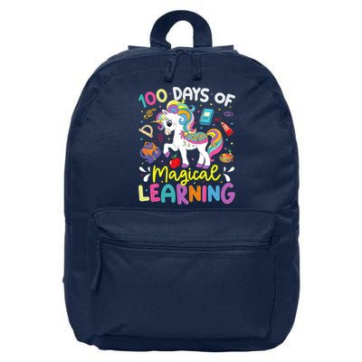 Cute 100 Days Of Magical Learning 100th Day School Unicorn 16 in Basic Backpack