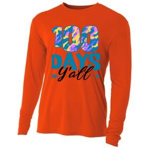 Camouflage 100 Days Y'all Funny 100th Day Of School Cute Gift Cooling Performance Long Sleeve Crew