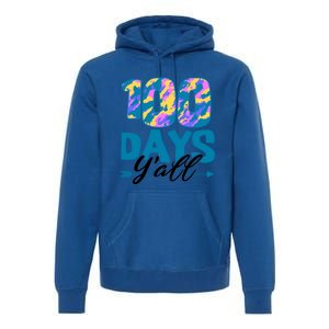 Camouflage 100 Days Y'all Funny 100th Day Of School Cute Gift Premium Hoodie