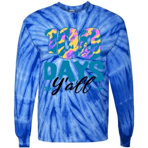 Camouflage 100 Days Y'all Funny 100th Day Of School Cute Gift Tie-Dye Long Sleeve Shirt