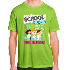 Cute 100 Days Of Patching Tiny Hu School Nurse Rn Gift Adult ChromaSoft Performance T-Shirt