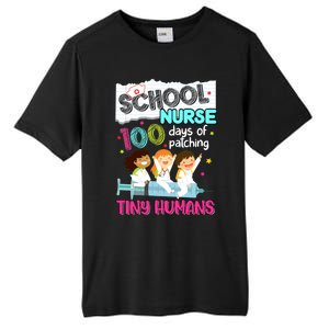 Cute 100 Days Of Patching Tiny Hu School Nurse Rn Gift Tall Fusion ChromaSoft Performance T-Shirt