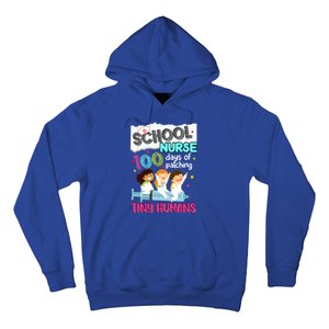 Cute 100 Days Of Patching Tiny Hu School Nurse Rn Gift Hoodie