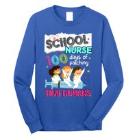 Cute 100 Days Of Patching Tiny Hu School Nurse Rn Gift Long Sleeve Shirt