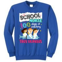 Cute 100 Days Of Patching Tiny Hu School Nurse Rn Gift Sweatshirt