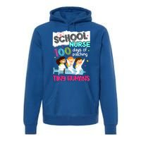 Cute 100 Days Of Patching Tiny Hu School Nurse Rn Gift Premium Hoodie