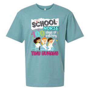 Cute 100 Days Of Patching Tiny Hu School Nurse Rn Gift Sueded Cloud Jersey T-Shirt