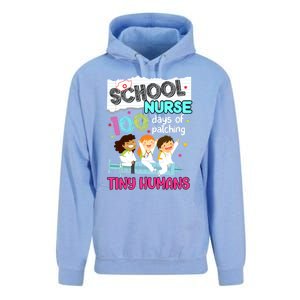 Cute 100 Days Of Patching Tiny Hu School Nurse Rn Gift Unisex Surf Hoodie