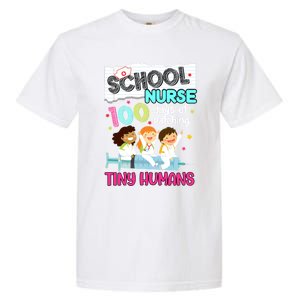 Cute 100 Days Of Patching Tiny Hu School Nurse Rn Gift Garment-Dyed Heavyweight T-Shirt