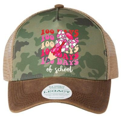 Cute 100 Days Of School Ribbon Bow Legacy Tie Dye Trucker Hat