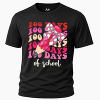 Cute 100 Days Of School Ribbon Bow Cooling Performance Crew T-Shirt