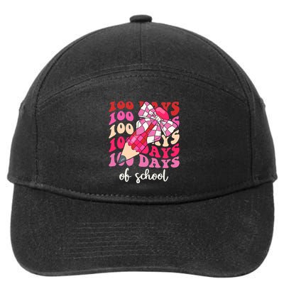 Cute 100 Days Of School Ribbon Bow 7-Panel Snapback Hat