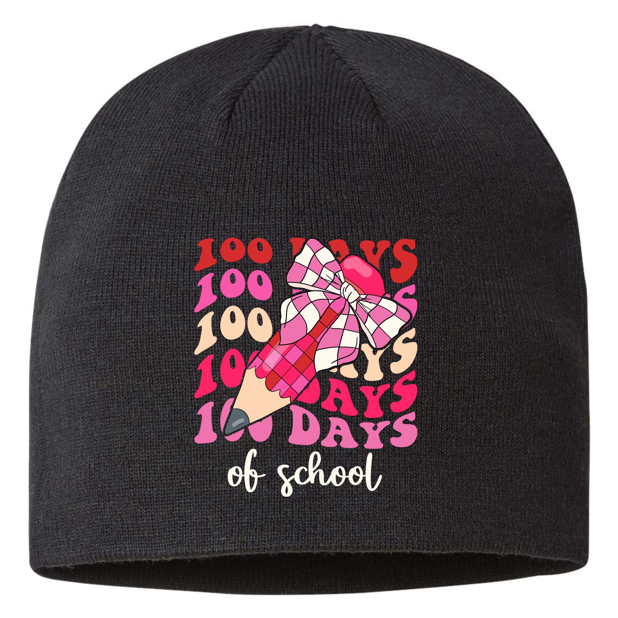 Cute 100 Days Of School Ribbon Bow Sustainable Beanie