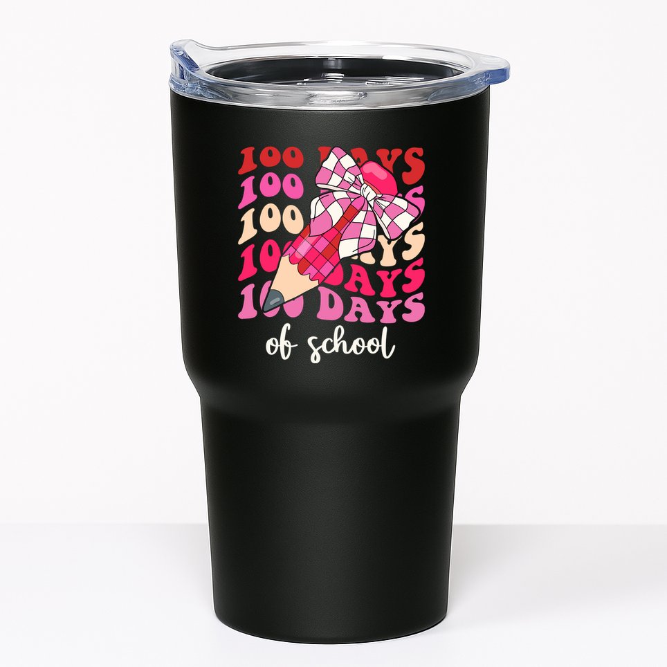 Cute 100 Days Of School Ribbon Bow Tumbler