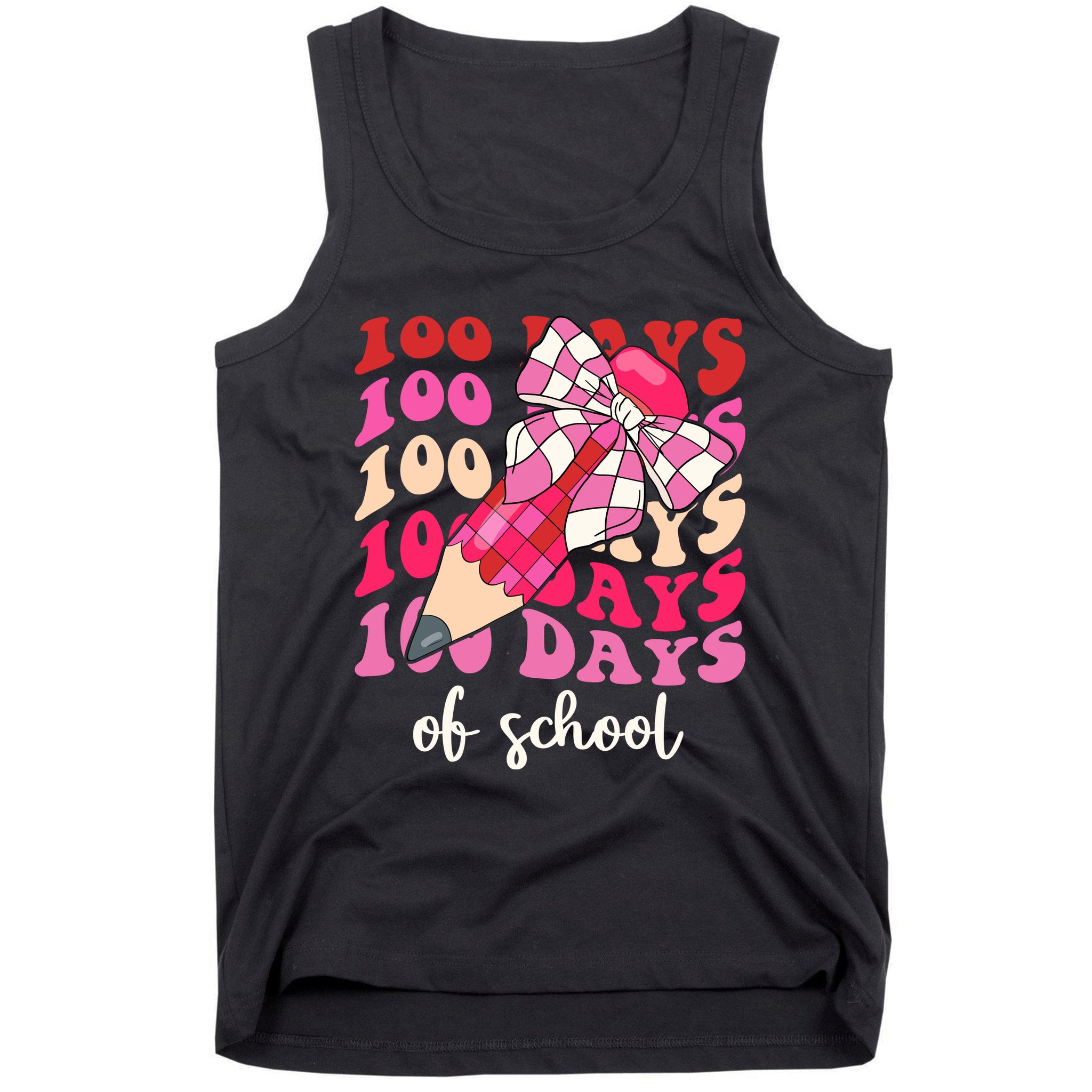 Cute 100 Days Of School Ribbon Bow Tank Top