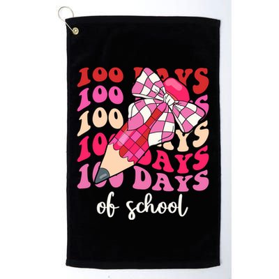 Cute 100 Days Of School Ribbon Bow Golf Towel