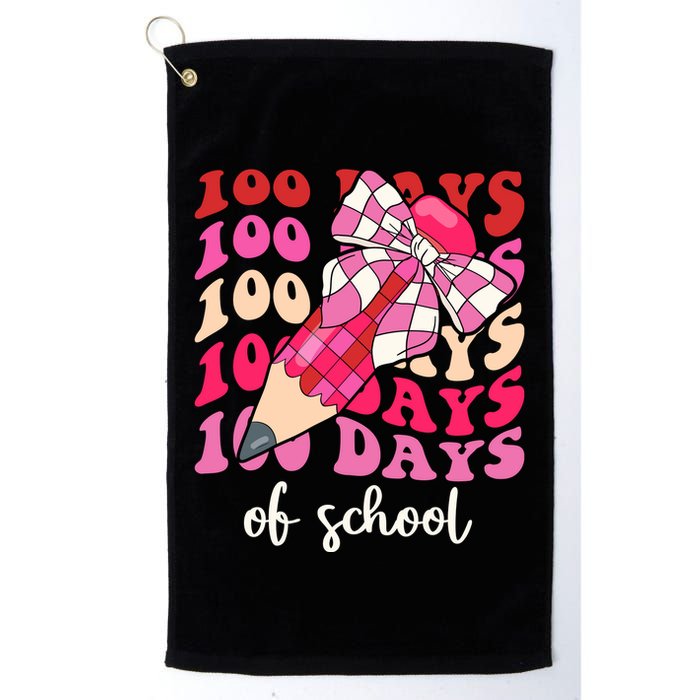 Cute 100 Days Of School Ribbon Bow Golf Towel