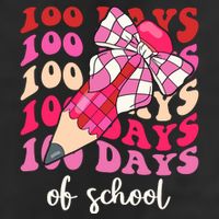 Cute 100 Days Of School Ribbon Bow Golf Towel