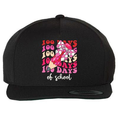 Cute 100 Days Of School Ribbon Bow Wool Snapback Cap