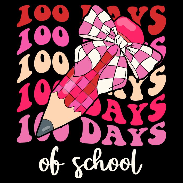 Cute 100 Days Of School Ribbon Bow Full Zip Hoodie