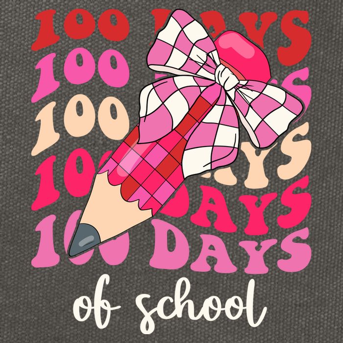 Cute 100 Days Of School Ribbon Bow Cotton Canvas Backpack