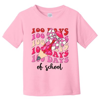 Cute 100 Days Of School Ribbon Bow Toddler T-Shirt