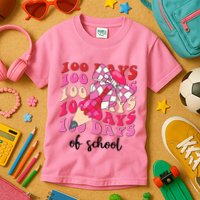 Cute 100 Days Of School Ribbon Bow Kids T-Shirt