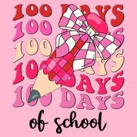 Cute 100 Days Of School Ribbon Bow Kids T-Shirt